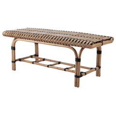 Black Rattan Bench, Eichholtz Arnaud - Tropical - Accent And Storage  Benches - by Oroa - Distinctive Furniture