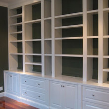 Office media center built-in bookshelf