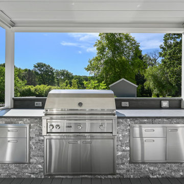 Renson Top, Outdoor Kitchen & Deck with Cable Railing