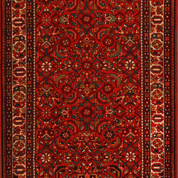 Persian Hamadan runner 3'9 X 10'1 - Area Rugs