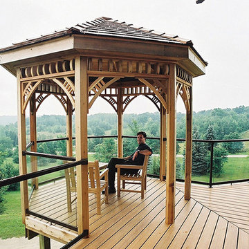 High decks over 6 feet above grade.