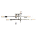 Savoy House - 8-Light Semi-Flush Mount, Polished Nickel - The open, structured look of the 8-light ceiling semi-flush mount is a great choice for today's stylish interiors. Finished in polished nickel. Semi-flush mounts can be used on the ceiling of pretty much any interior room, including foyers, hallways, stairways, closets, bathrooms, bedrooms, kitchens and more! Bulbs not included. Try using stylized bulbs like Edison or tubular for a different look! The polished nickel finish can be matched with nickel hardware or mixed with hardware in other finishes. It is perfect for contemporary style spaces and any room that has an edgy touch.
