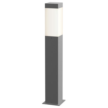 Inside Out Square Column LED Bollard, Textured Gray, 22"
