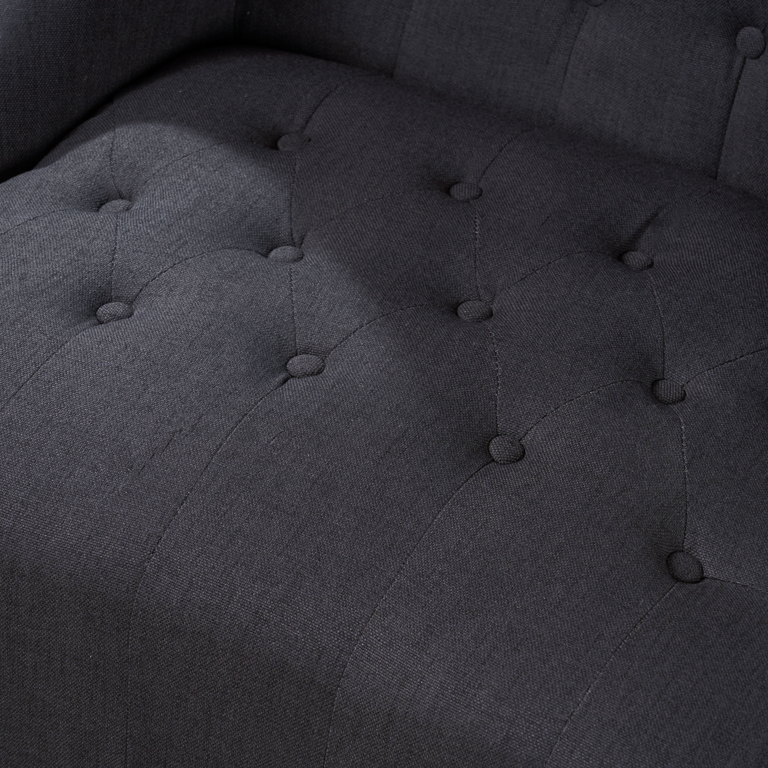GDF Studio Adriana Tall Wingback Tufted Fabric Club Chair, Dark Charcoal