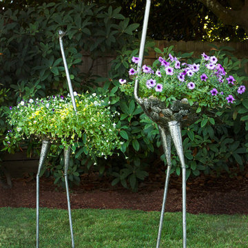 Recycled Metal Ostrich Planters from Kenya