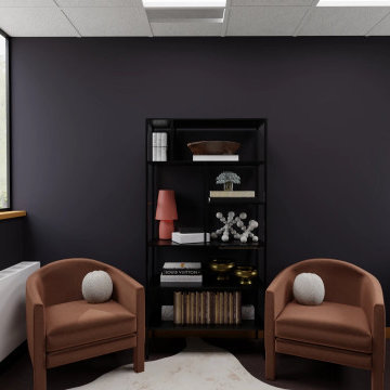 Moody Office Space with Seating Area