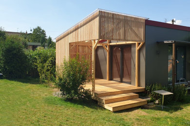 pergola en bois en continuité de la maison