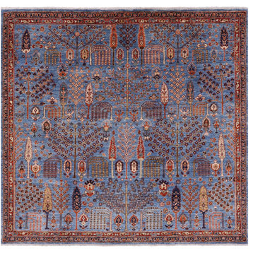 6' Square Handmade Persian Ziegler Wool Rug - Q18665