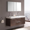 Opulento 54" Gray Oak Modern Double Sink Bathroom Vanity w/ Medicine Cabinet