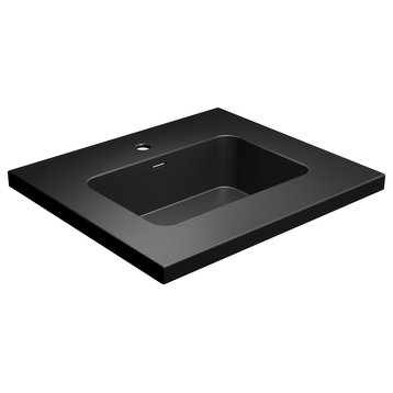 Dyconn Faucet 25" Solid Surface Vanity Top, Black