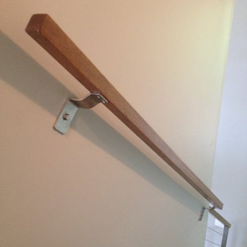 Hancock Stainless Steel Railing with Cable, Glass and Wood Top Cap