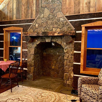 Moss Rock Natural Thin Stone Veneer Fireplace