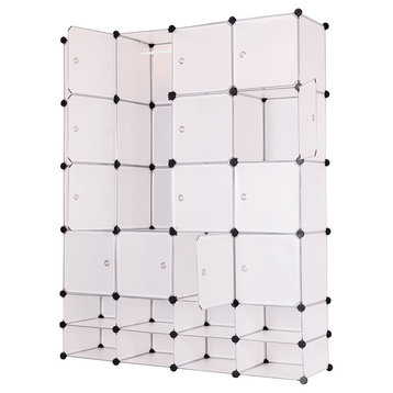 Costway DIY 16+8 Cube Portable Clothes Cabinet Closet Storage Organizer