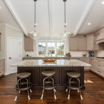 Transitional Living Room & Kitchen