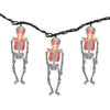 10-Skeleton Halloween Lights, 7.5' Black Wire