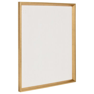 Kate and Laurel Calter Framed Linen Fabric Pinboard, Gold, 21.5x27.5