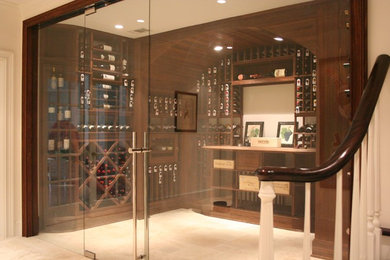 Large trendy wine cellar photo in Atlanta