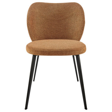 Markus Side Chair, Rust Fabric With Black Legs Set of 2