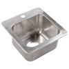 Angelico Stainless Steel 15" Single Bowl Drop-In Kitchen Sink