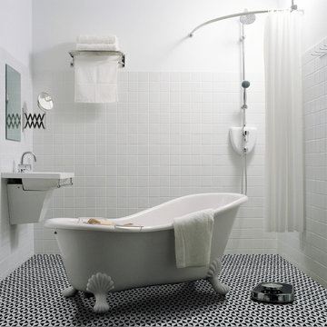Modern Bathroom Floor Triangular Porcelain Mosaic Tile