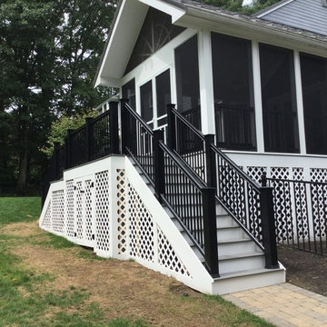 Screened Porch with Black rails, and pet resistent screens