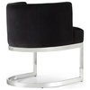 The Fay Dining Chair, Velvet, Black, Chrome Base