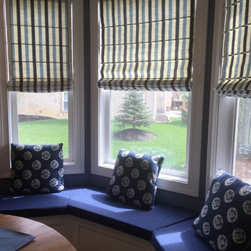 Boxed Window Cushions & Front Fold Roman Shades - Delaware, Ohio