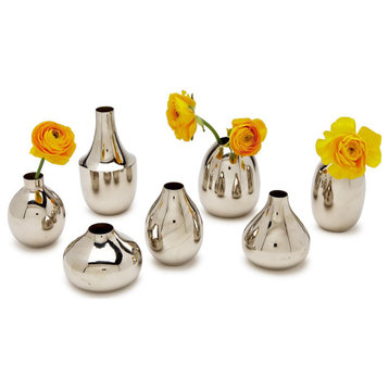 Set of 7 Silver-Plated Nickel Vases by Two's Company