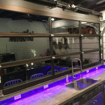 Patio Enclosed with Full Vision Glass/Aluminum Garage Doors