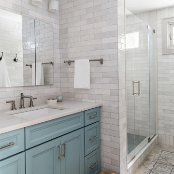 Project Shades of Blue Bathroom Remodel in Melrose MA