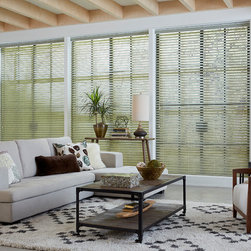 2" Light Filtering Fabric Blinds in Lemon Grass - Venetian Blinds