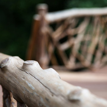 Railing - Rustic Grape Arbor and Viewing Platform