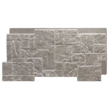 Castle Rock Stacked Stone, StoneWall Faux Stone Siding Panel,, Grey Granite