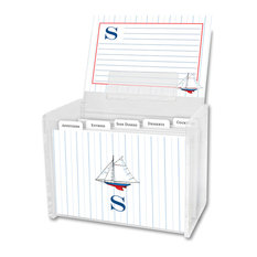 Recipe Box & Cards Sailboat Single Initial, Letter S