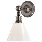 Hudson Valley Lighting - Hudson Valley Lighting 9601-HN Darien - One Light Wall Sconce - Darien One Light Wal Historic Nickel Opal *UL Approved: YES Energy Star Qualified: n/a ADA Certified: n/a  *Number of Lights: Lamp: 1-*Wattage:100w A19 Medium Base bulb(s) *Bulb Included:No *Bulb Type:A19 Medium Base *Finish Type:Historic Nickel
