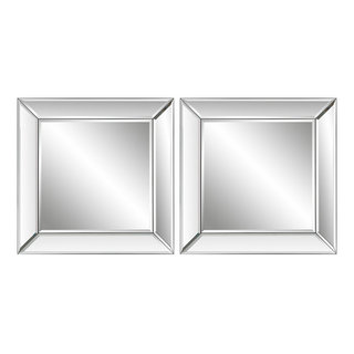 Modern Allick 18 Gold Square Mirrors Wall Art Decor ~ Set Of 2 Uttermost  09234