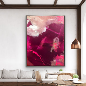 Rosy- Abstract Painting Original Contemporary pink Modern, Large minimal Artwork