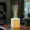 CandleTek Decor Fluted Flameless Candle Reed diffuser, Fresh Floral Scent