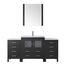 68 Inch Bathroom Vanities Houzz Virtu Dior 68 Single Zebra Gray White Ceramic Top Square Sink