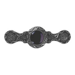 Inviting Home Inc. - Victorian Pull, Bright Nickel With Onyx - Cabinet And Drawer Handle Pulls