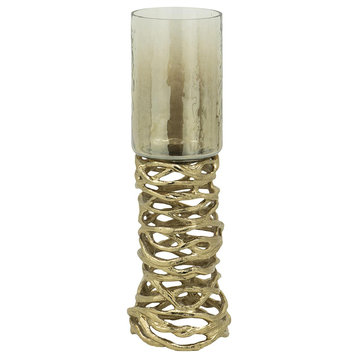 Mabrey Candle or Candle Holder, Gold and Clear
