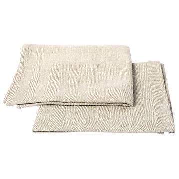 Linen Prewashed Lara Hand Towels, Set of 2, Silver, 42x70cm