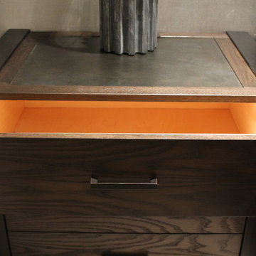 PORTER STEEL WRAPPED BEDSIDE TABLE