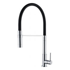 Enki Modena Modern Pull Out Kitchen Sink Mixer Tap, Black Monobloc