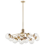 Kichler Lighting, LLC. - Silvarious Linear Convertible Chandelier, Champagne Bronze Clear, 12 Light - Inspired by frozen grapes, the Silvarious linear convertible chandelier will capture the hearts of family and friends. Gathered at the center, its arms branch out with sparkling globes at the end, for a simple, yet playful design. Its clear glass beautifully illuminates against its champagne bronze finish.