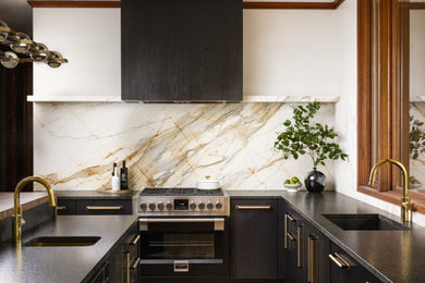 Example of a mid-century modern kitchen design in Charlotte