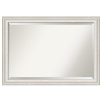 Trio White Wash Silver Beveled Wall Mirror - 40.5 x 28.5 in.