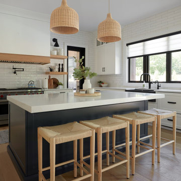 White Modern Kitchen: A Blend of Contemporary Design and Rustic Charm