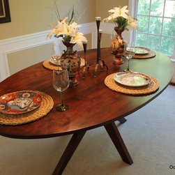 "Montego" Custom Walnut Oval Table - Dining Tables