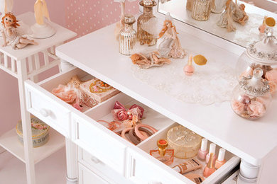 Romantic Series 4 Drawer Chest with Mirror for Young Girls